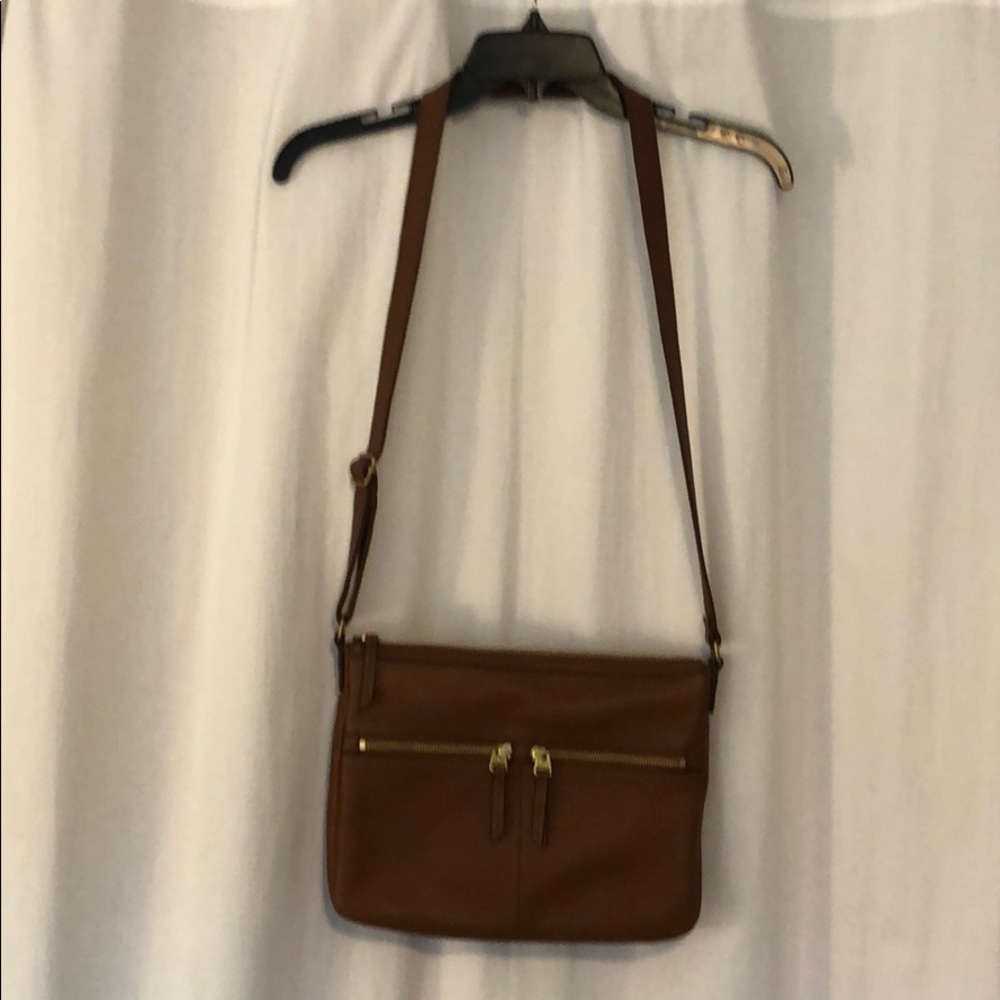 Fossil Leather Crossbody Bag Light Brown/Tan